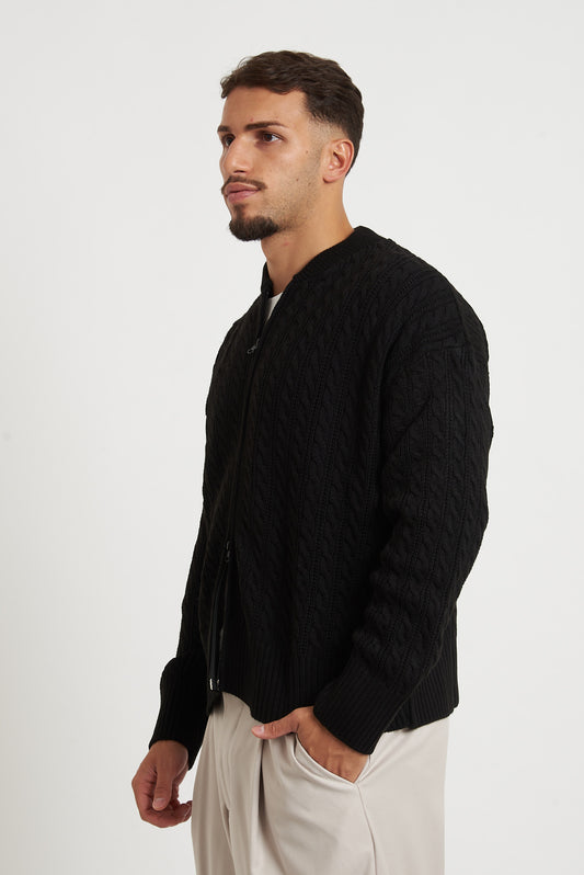 Cardigan in lana con zip