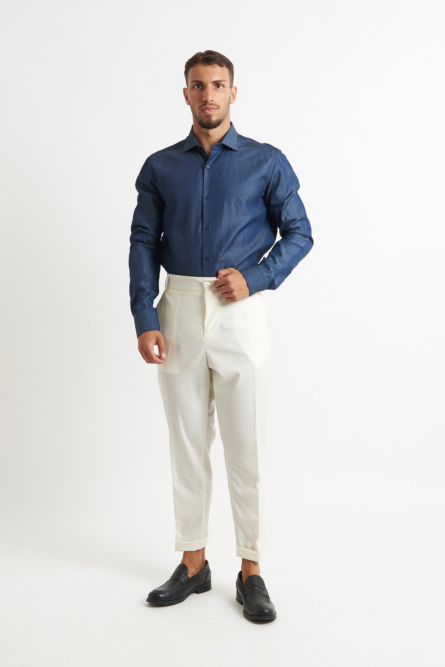 Camicia regular chambray