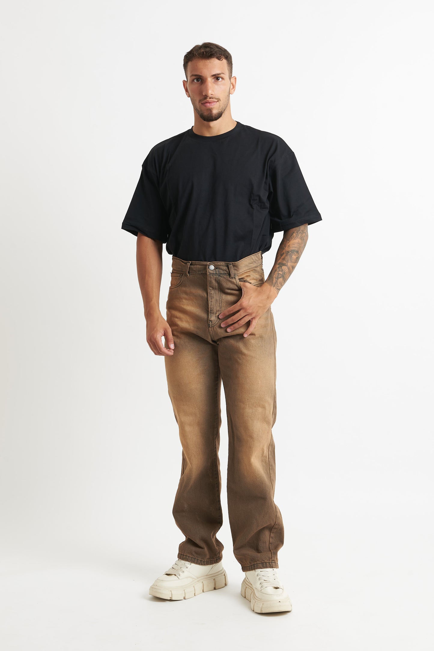 jeans flare ruggine