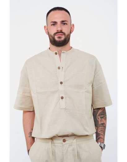 Camicia 4 bottoni effetto...