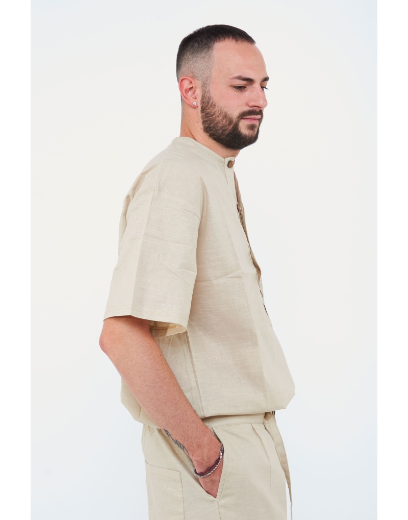 Camicia 4 bottoni effetto...