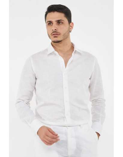 camicia regular misto lino...
