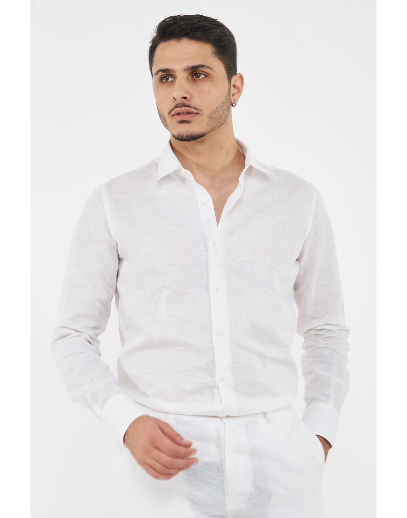 camicia regular misto lino...