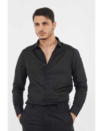 camicia regular misto lino...