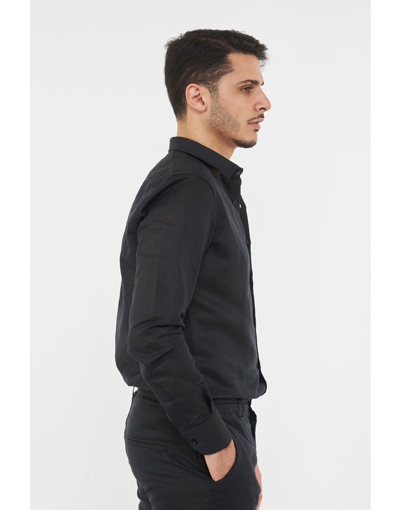 camicia regular misto lino...