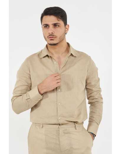 camicia regular misto lino...