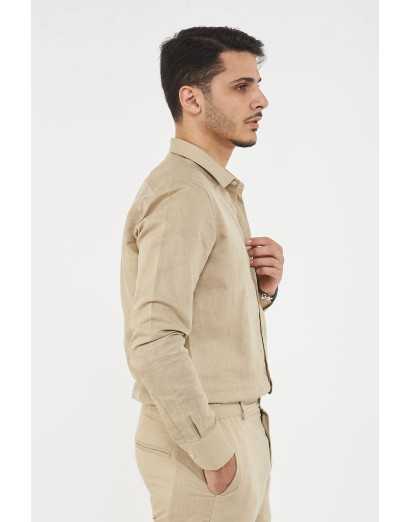 camicia regular misto lino...