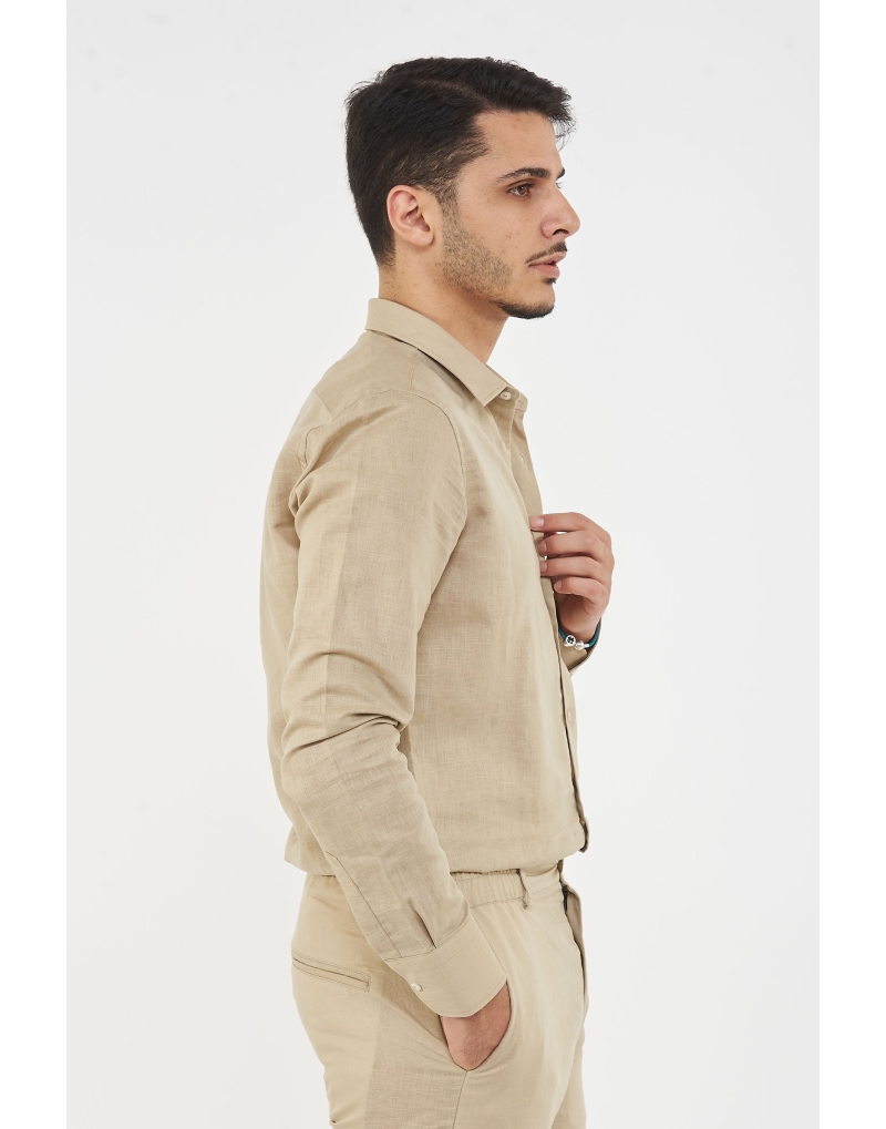 camicia regular misto lino...
