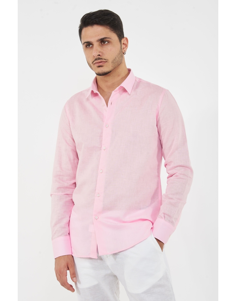 camicia regular misto lino...