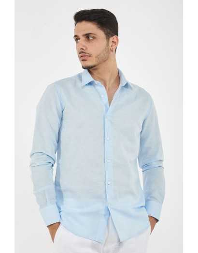 camicia regular misto lino...