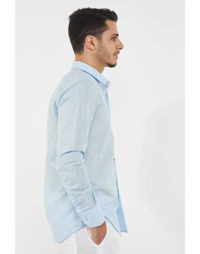 camicia regular misto lino...