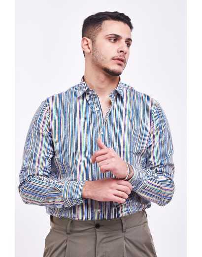 camicia regular fantasia verde