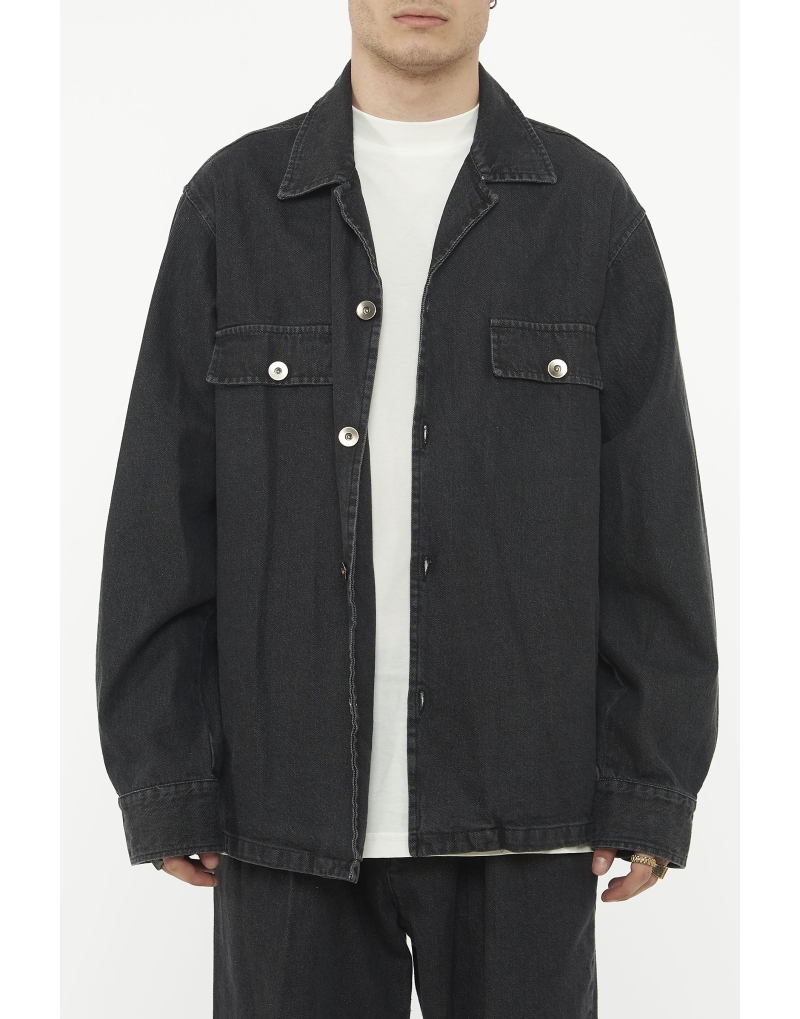 Giubbino oversize denim nero