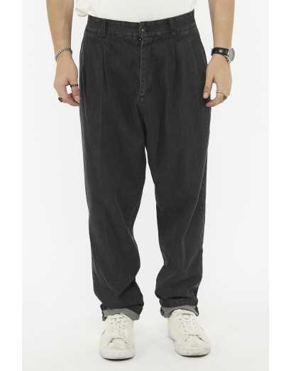Jeans vita alta con pence...