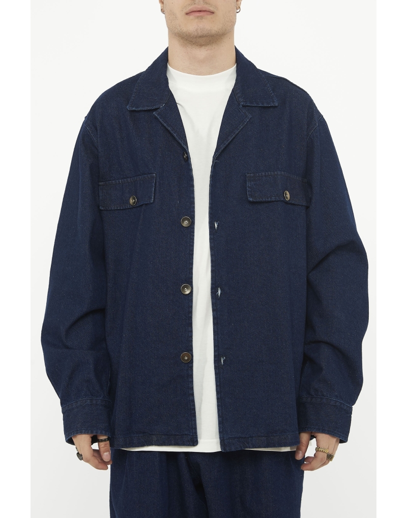 Giubbino oversize denim blu