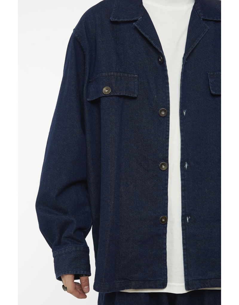 Giubbino oversize denim blu