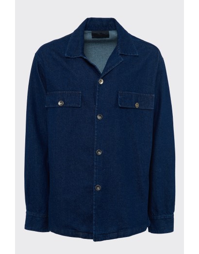 Giubbino oversize denim blu
