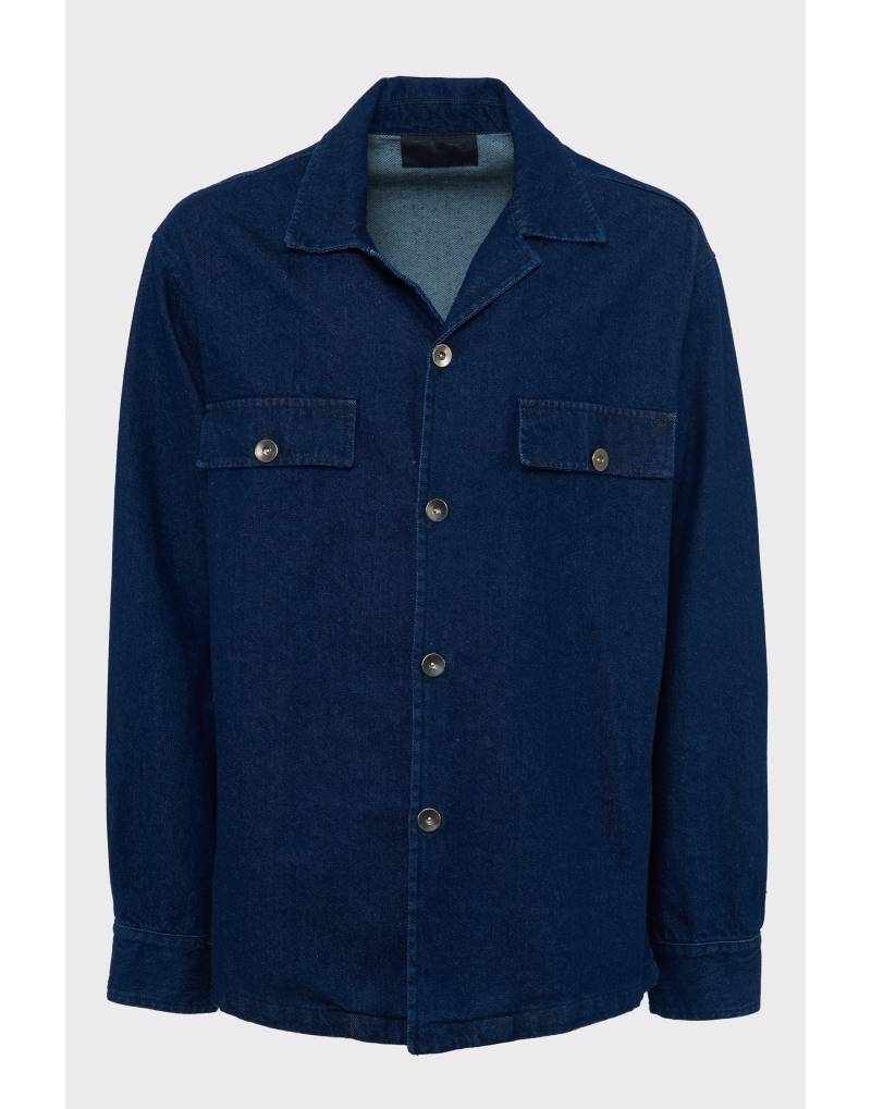 Giubbino oversize denim blu