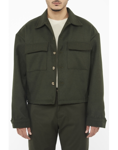 Cappotto cropped in panno...