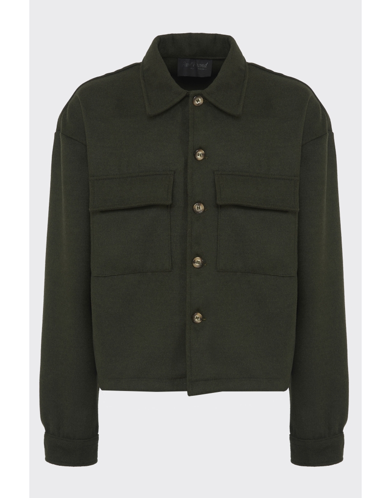 Cappotto cropped in panno...