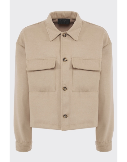 Cappotto cropped in panno...