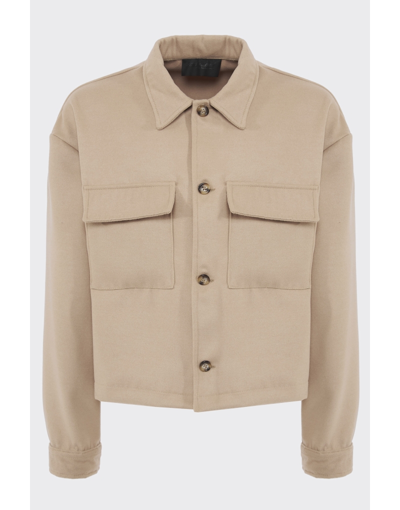 Cappotto cropped in panno...