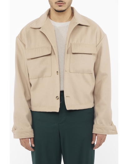 Cappotto cropped in panno...