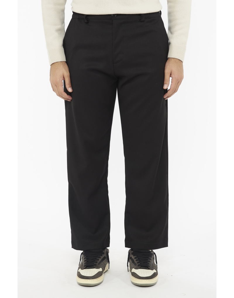 Pantalone a palazzo misto lana
