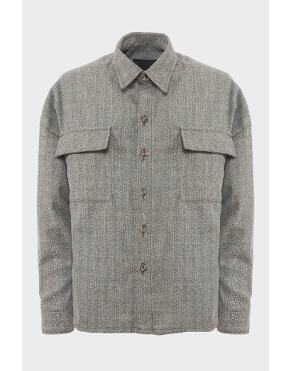 Camicia misto lana cropped...