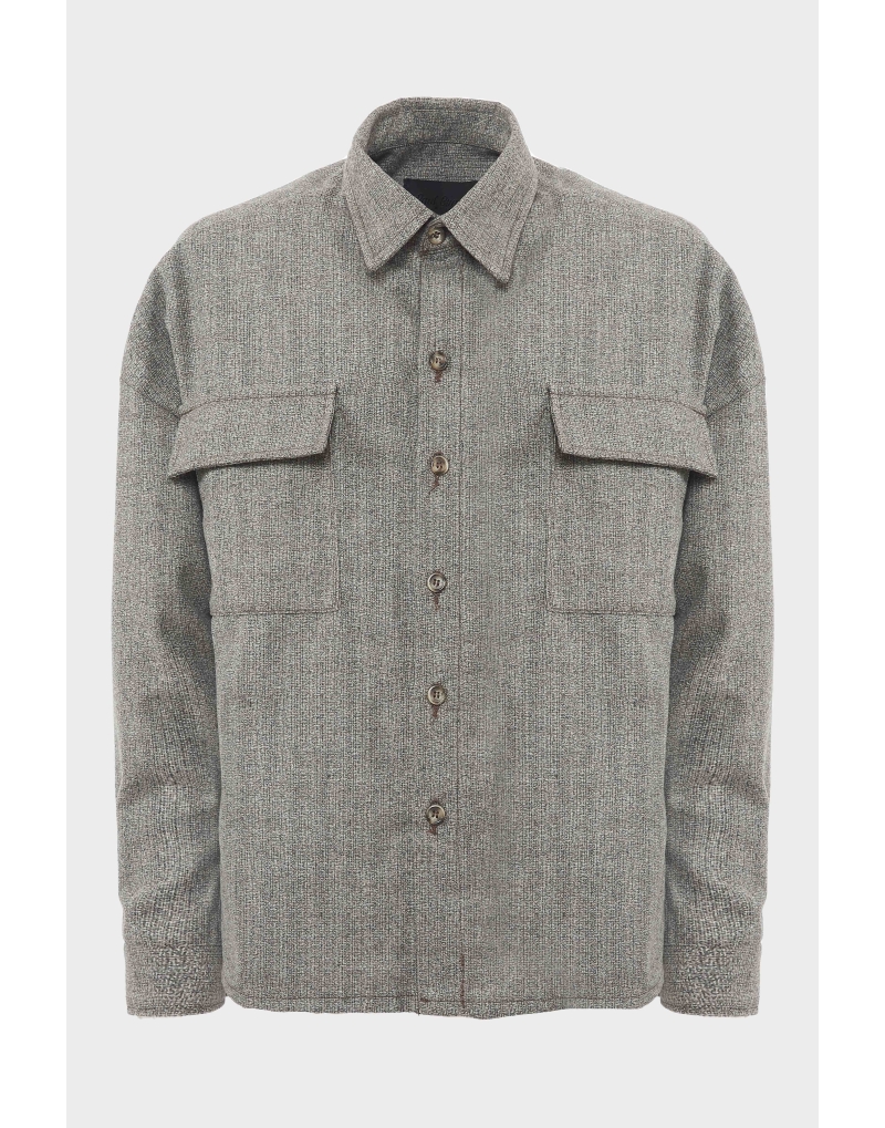Camicia misto lana cropped...