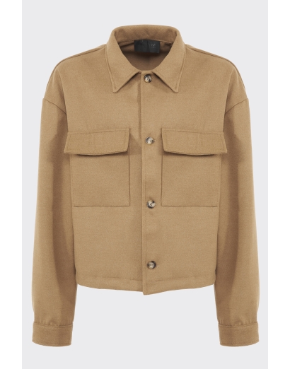 Cappotto cropped in panno...