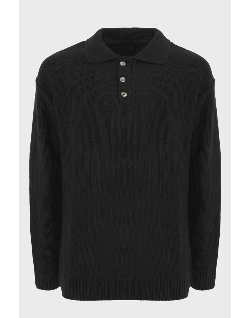 Polo in lana pesante nero