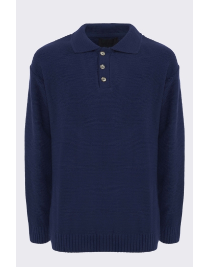 Polo in lana pesante blu