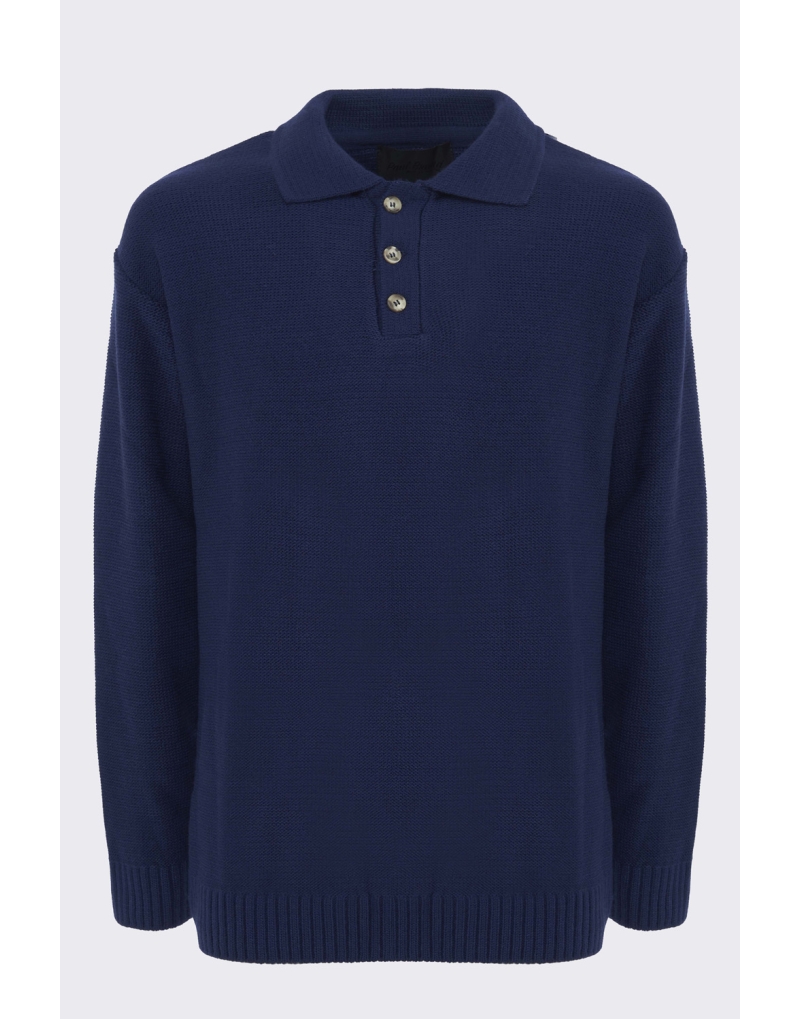 Polo in lana pesante blu