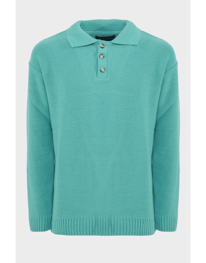 Polo in lana pesante tiffany