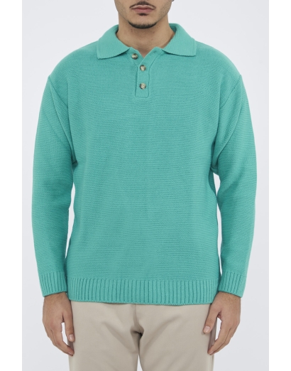 Polo in lana pesante tiffany