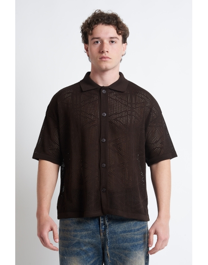 Cardigan in filo traforato