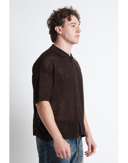 Cardigan in filo traforato
