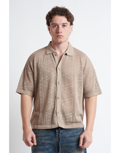 Cardigan in filo traforato