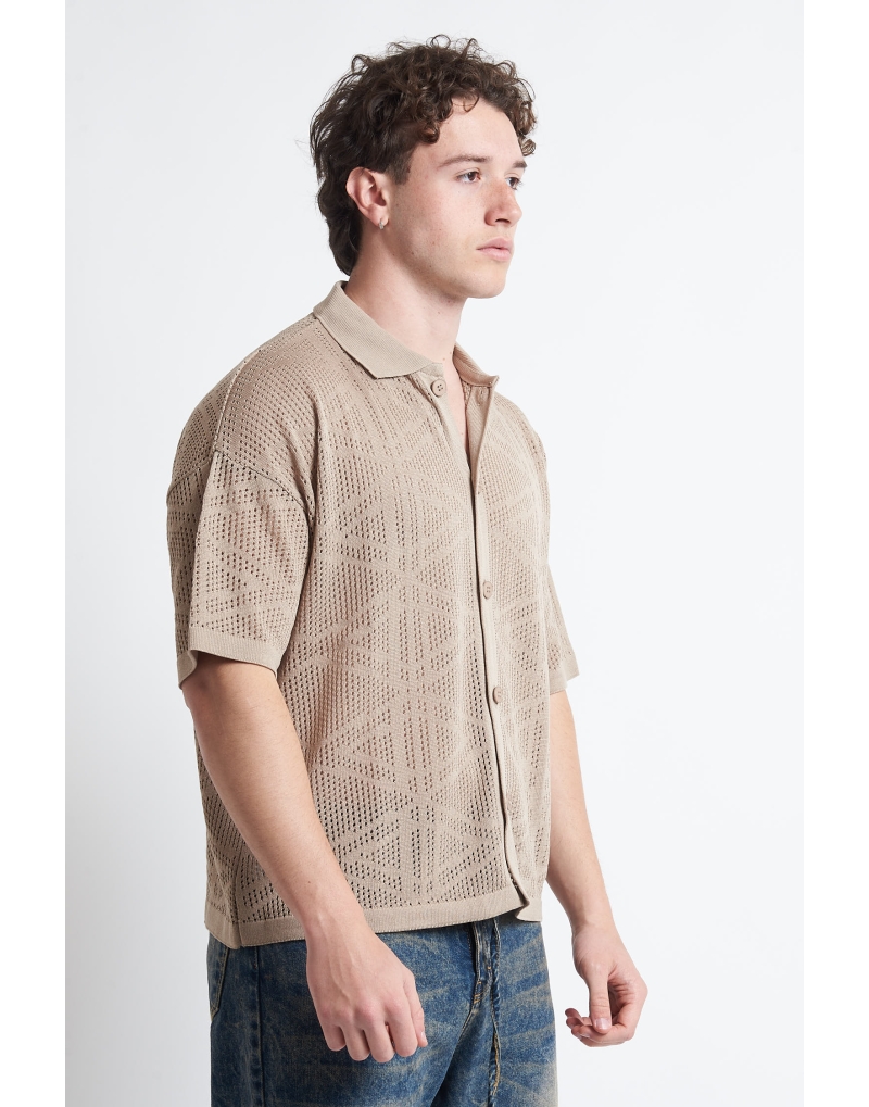 Cardigan in filo traforato