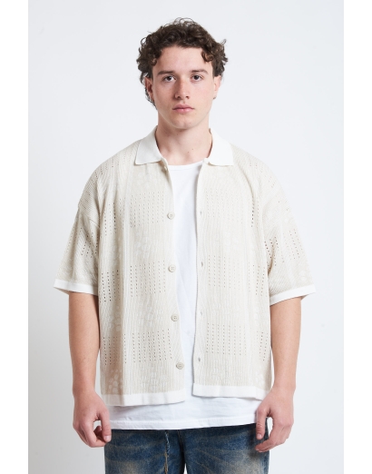 Cardigan traforato con disegno