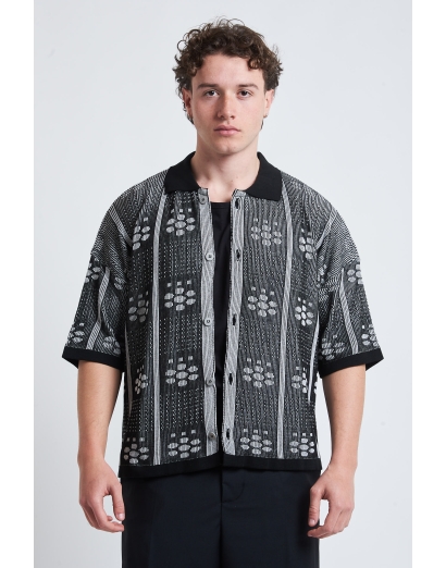 Cardigan traforato con disegno