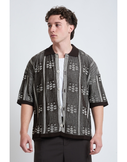 Cardigan traforato con disegno