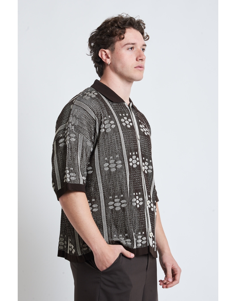 Cardigan traforato con disegno