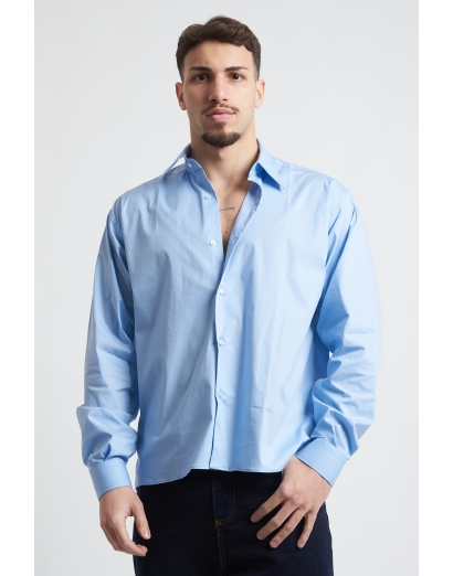 Camicia cropped in cotone