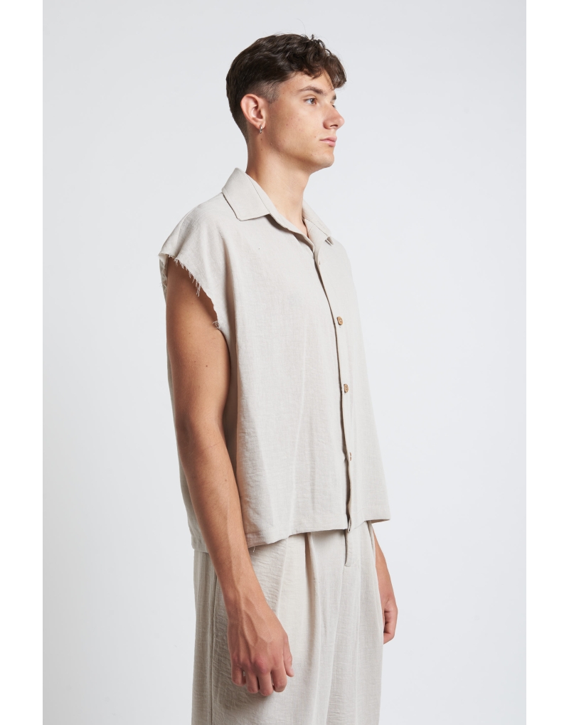 Camicia giro manica in lino...