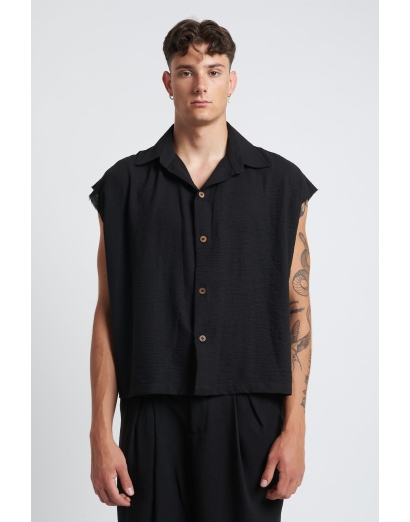 Camicia giro manica in lino...