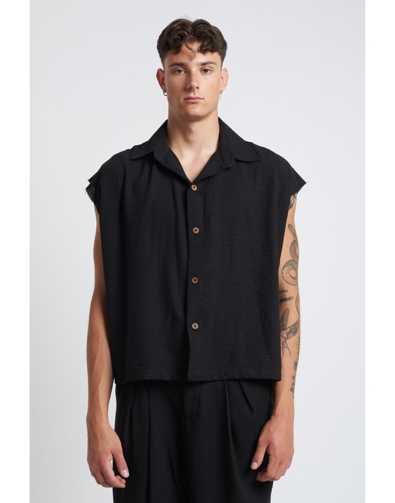 Camicia giro manica in lino...