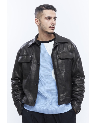 Cappotto pelle oversize