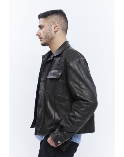 Cappotto pelle oversize